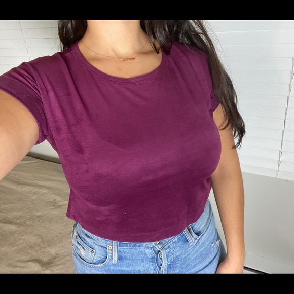 Velour Crop Teeshirt - Picture 4 of 7